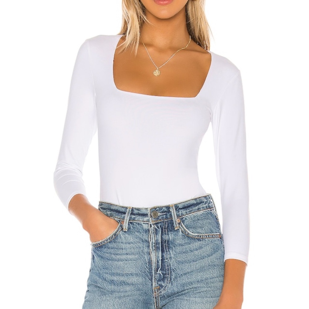 Free People Truth Or Square Bodysuit in White